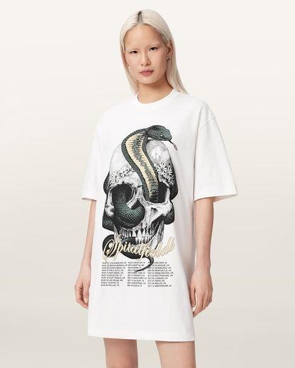 AllSaints Snakehead Mini T Shirt Dress Women's Chalk White Women's