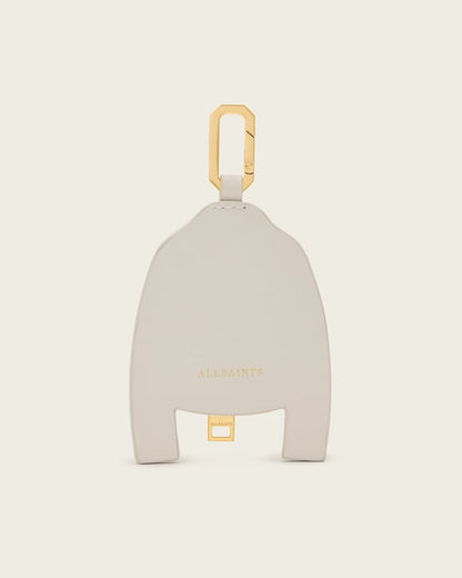 AllSaints Balfern Leather Keyring Women's Ivory White/Gold Women's