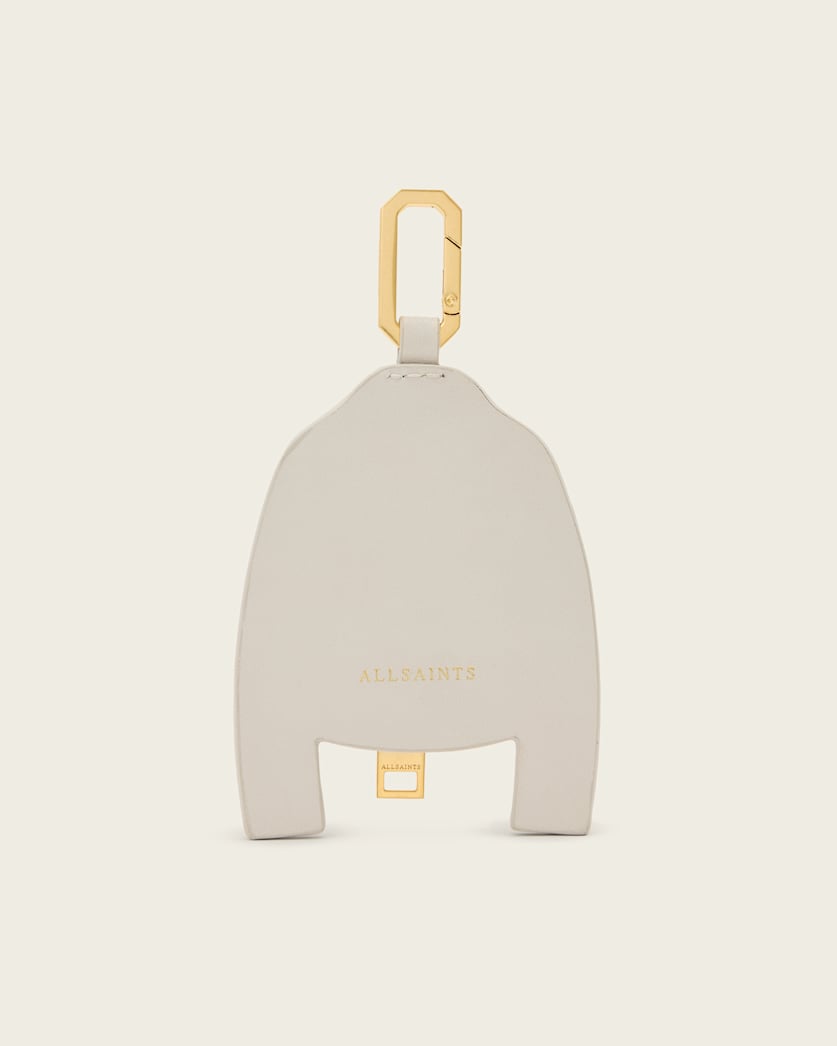 AllSaints Balfern Leather Keyring Women's Ivory White/Gold Women's