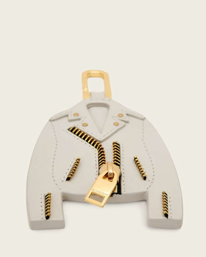 AllSaints Balfern Leather Keyring Women's Ivory White/Gold Women's