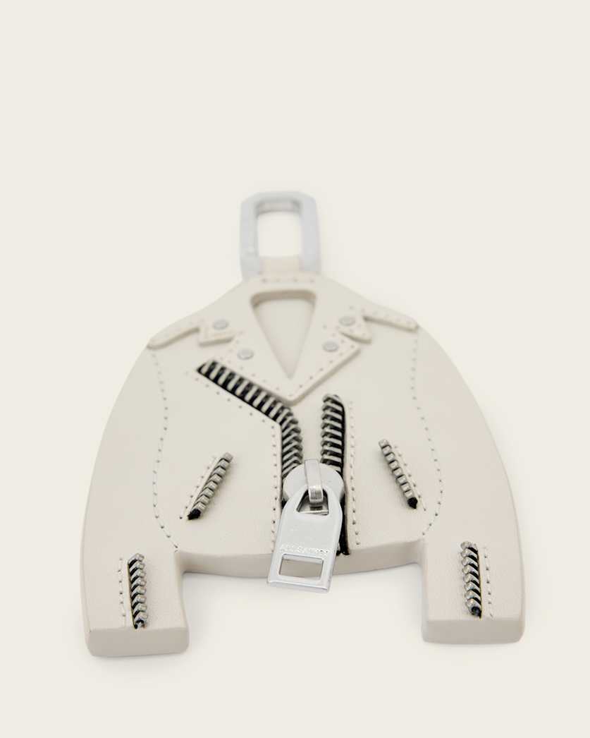 AllSaints Balfern Leather Keyring Women's Ivory White/Silver Women's