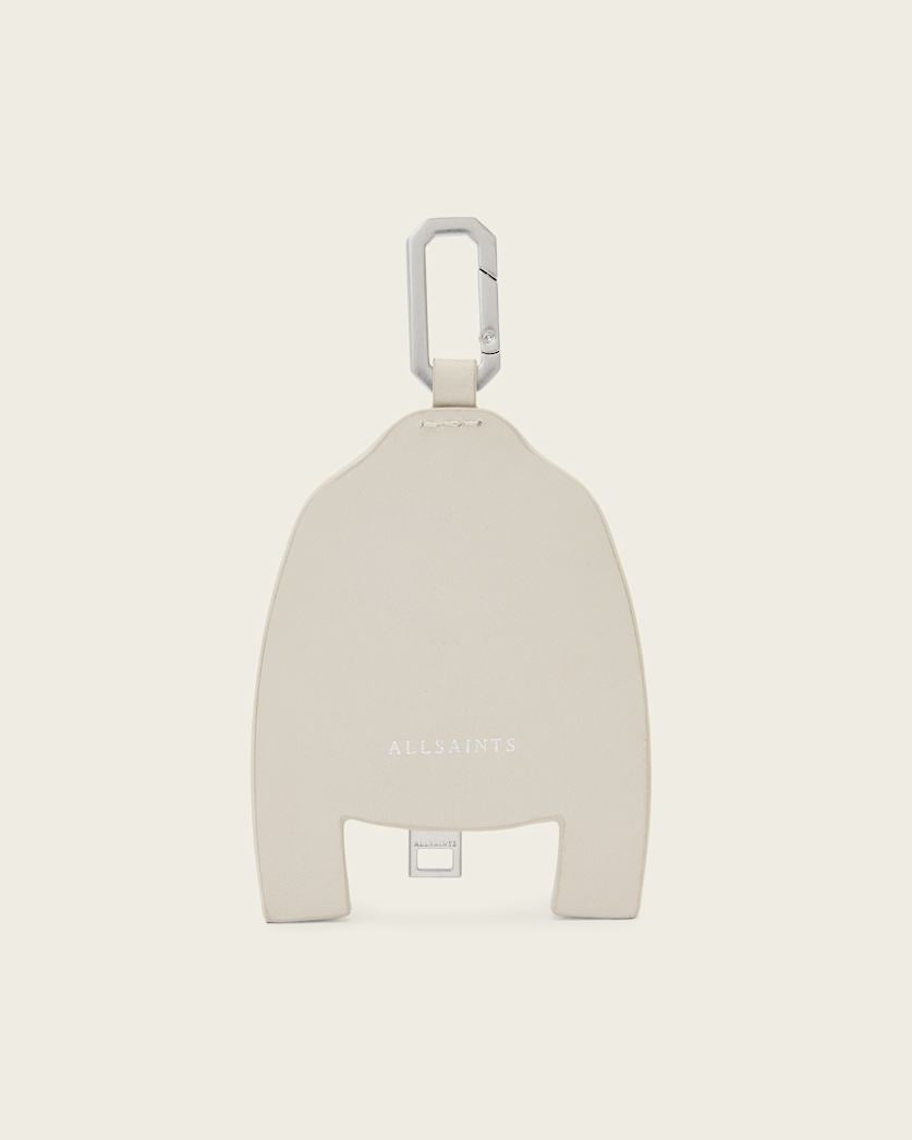 AllSaints Balfern Leather Keyring Women's Ivory White/Silver Women's
