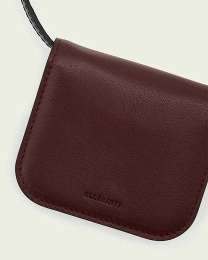 AllSaints Maeve Leather Cardholder Crossbody Women's Dark Red Women's