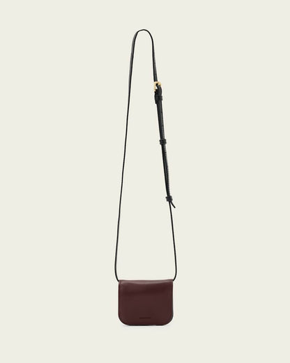 AllSaints Maeve Leather Cardholder Crossbody Women's Dark Red Women's