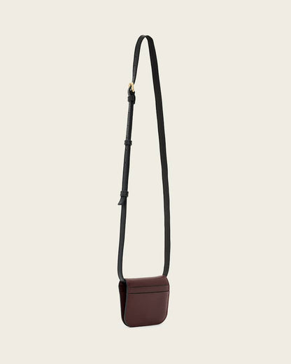 AllSaints Maeve Leather Cardholder Crossbody Women's Dark Red Women's