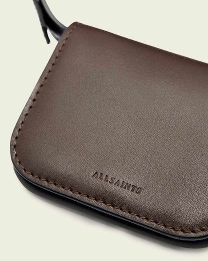 AllSaints Maeve Leather Cardholder Crossbody Women's Fango Brown Women's
