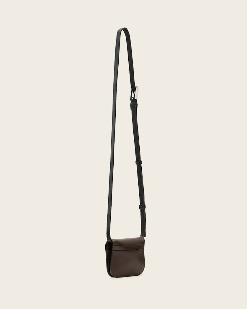 AllSaints Maeve Leather Cardholder Crossbody Women's Fango Brown Women's