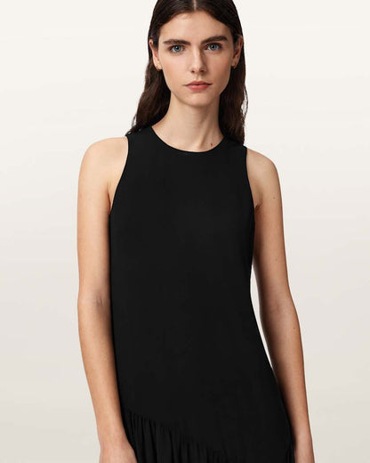 AllSaints Cyra Asymmetric Maxi Dress Women's Black Women's