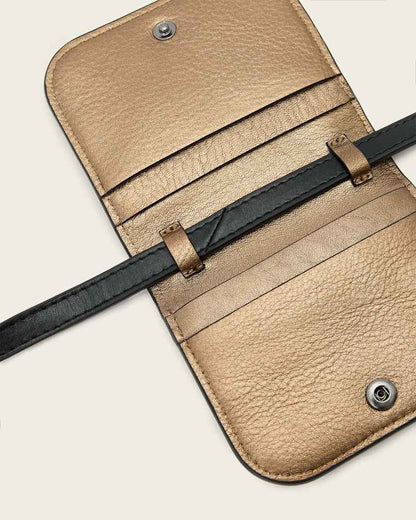 AllSaints Maeve Leather Cardholder Crossbody Women's Warm Brass Women's