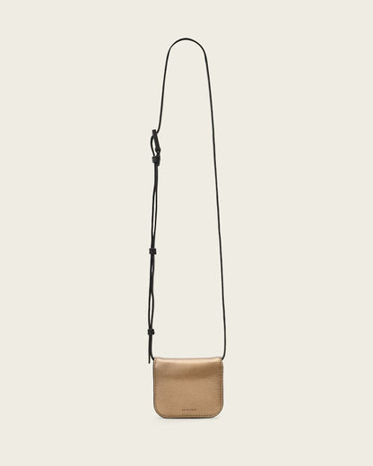 AllSaints Maeve Leather Cardholder Crossbody Women's Warm Brass Women's