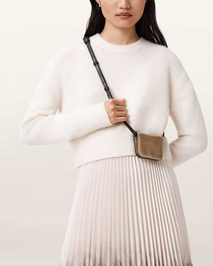 AllSaints Maeve Leather Cardholder Crossbody Women's Warm Brass Women's