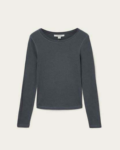 AllSaints Rina Long Sleeve Crew Neck T Shirt Women's Hazed Grey Women's