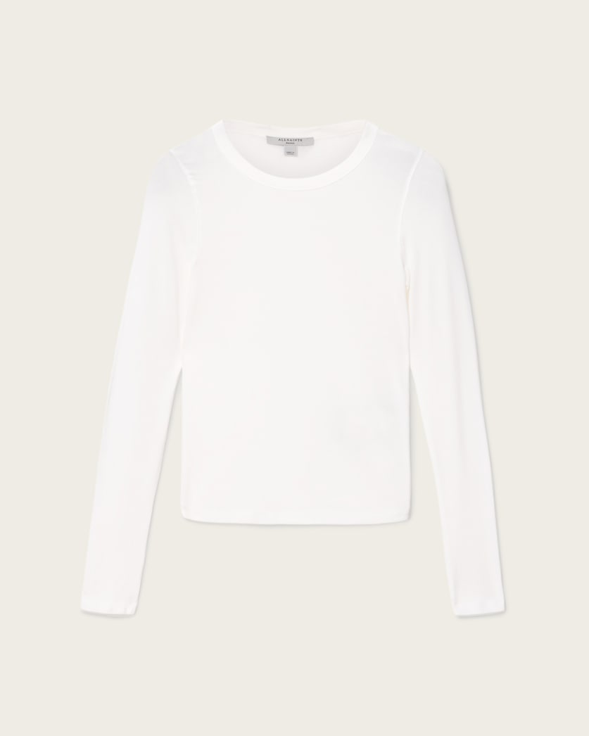 AllSaints Rina Long Sleeve Crew Neck T Shirt Women's Hazed Grey Women's