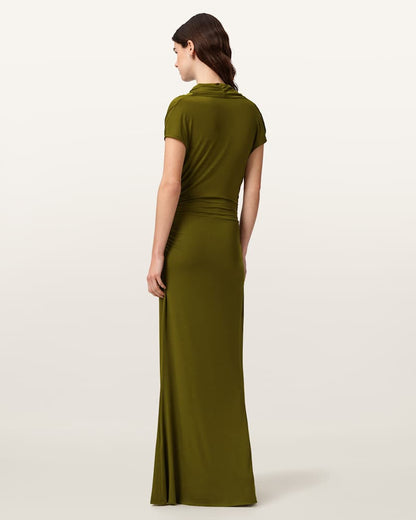 AllSaints Selena Bodycon Maxi Dress Women's Bitter Brown Women's
