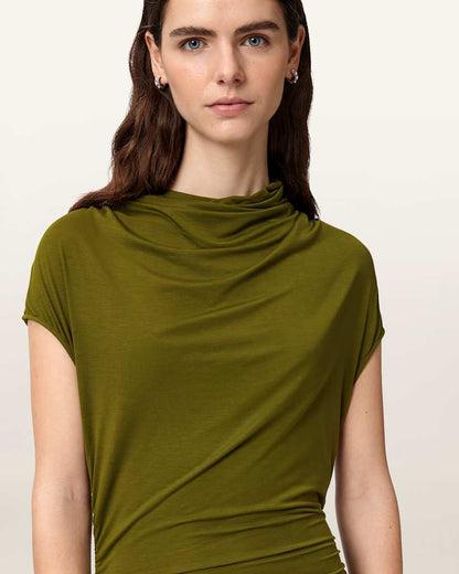 AllSaints Selena Bodycon Maxi Dress Women's Bitter Brown Women's