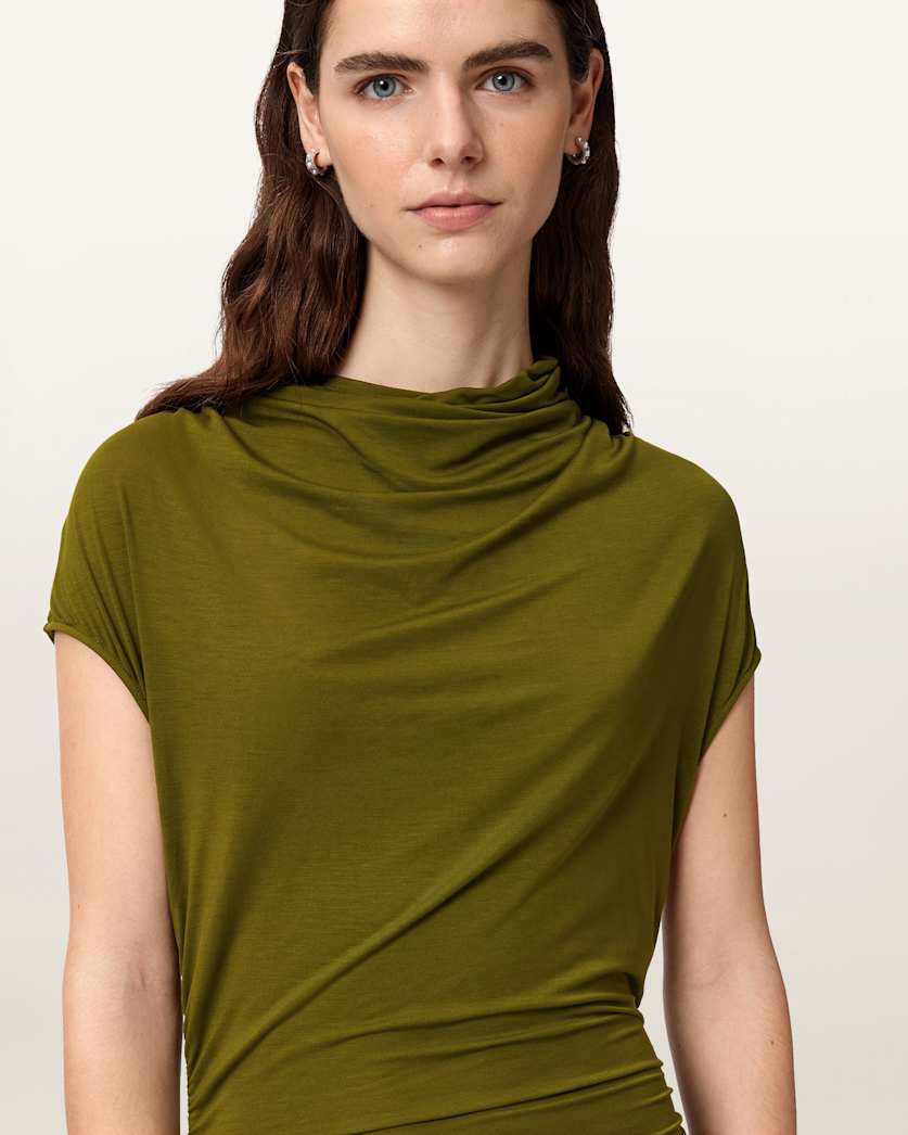 AllSaints Selena Bodycon Maxi Dress Women's Bitter Brown Women's