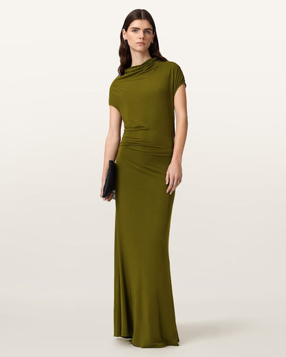 AllSaints Selena Bodycon Maxi Dress Women's Bitter Brown Women's