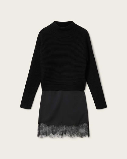 AllSaints Eloise 2 In 1 Sweater Dress Women's Black Women's