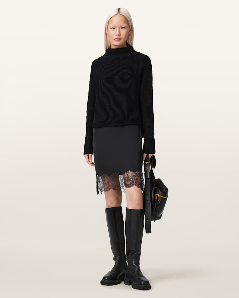 AllSaints Eloise 2 In 1 Sweater Dress Women's Black Women's