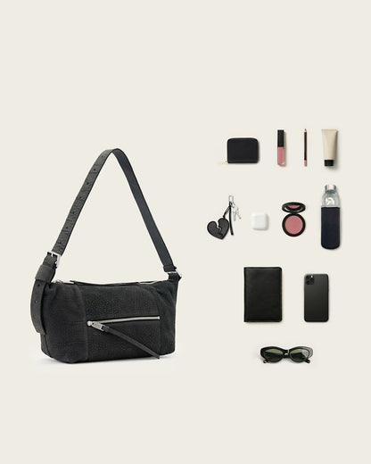 AllSaints Vega Leather Shoulder Bag Women's Meteorite Grey Women's