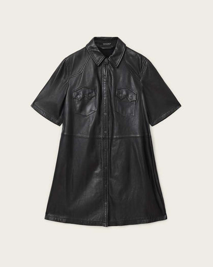AllSaints Rock Leather Dress Women's Black Women's