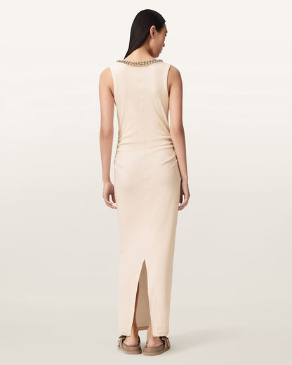 AllSaints Lucy Sleeveless Bodycon Maxi Dress Women's Mallow White Women's