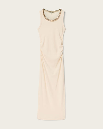 AllSaints Lucy Sleeveless Bodycon Maxi Dress Women's Mallow White Women's