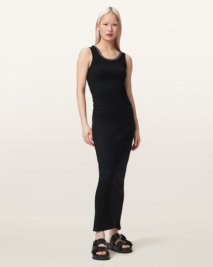 AllSaints Lucy Sleeveless Bodycon Maxi Dress Women's Mallow White Women's