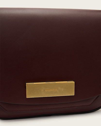 AllSaints Etta Leather Satchel Bag Women's Dark Red Women's