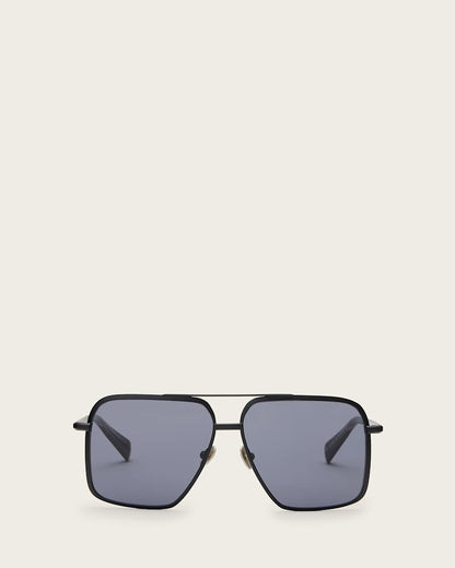 AllSaints Orien Square Aviator Sunglasses Women's Matte Black/Grey Women's