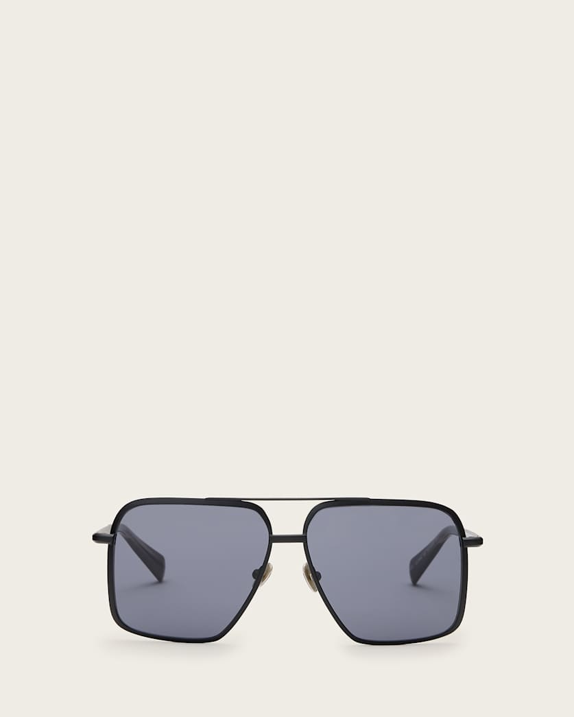 AllSaints Orien Square Aviator Sunglasses Women's Matte Black/Grey Women's