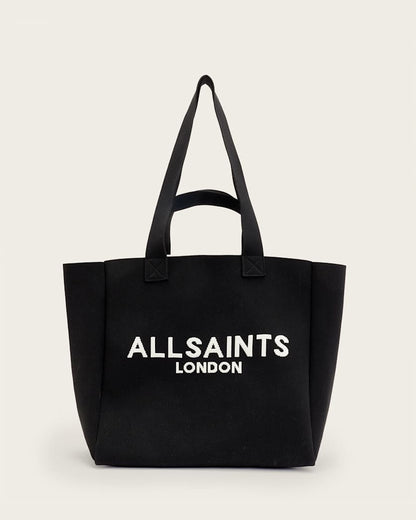 AllSaints Izzy Large Logo Knitted Tote Bag Women's Black Women's
