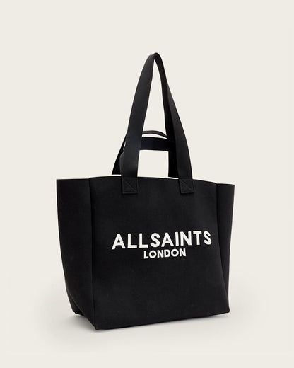 AllSaints Izzy Large Logo Knitted Tote Bag Women's Black Women's