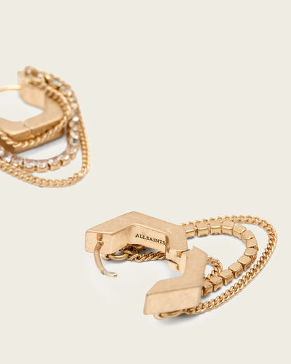 AllSaints Rubi Chain Earrings Women's Warm Brass Women's