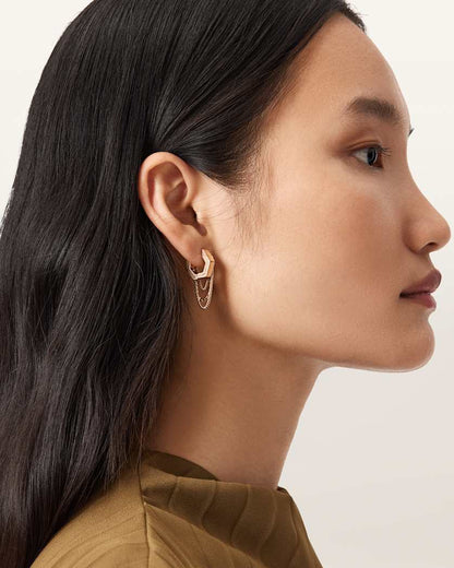 AllSaints Rubi Chain Earrings Women's Warm Brass Women's