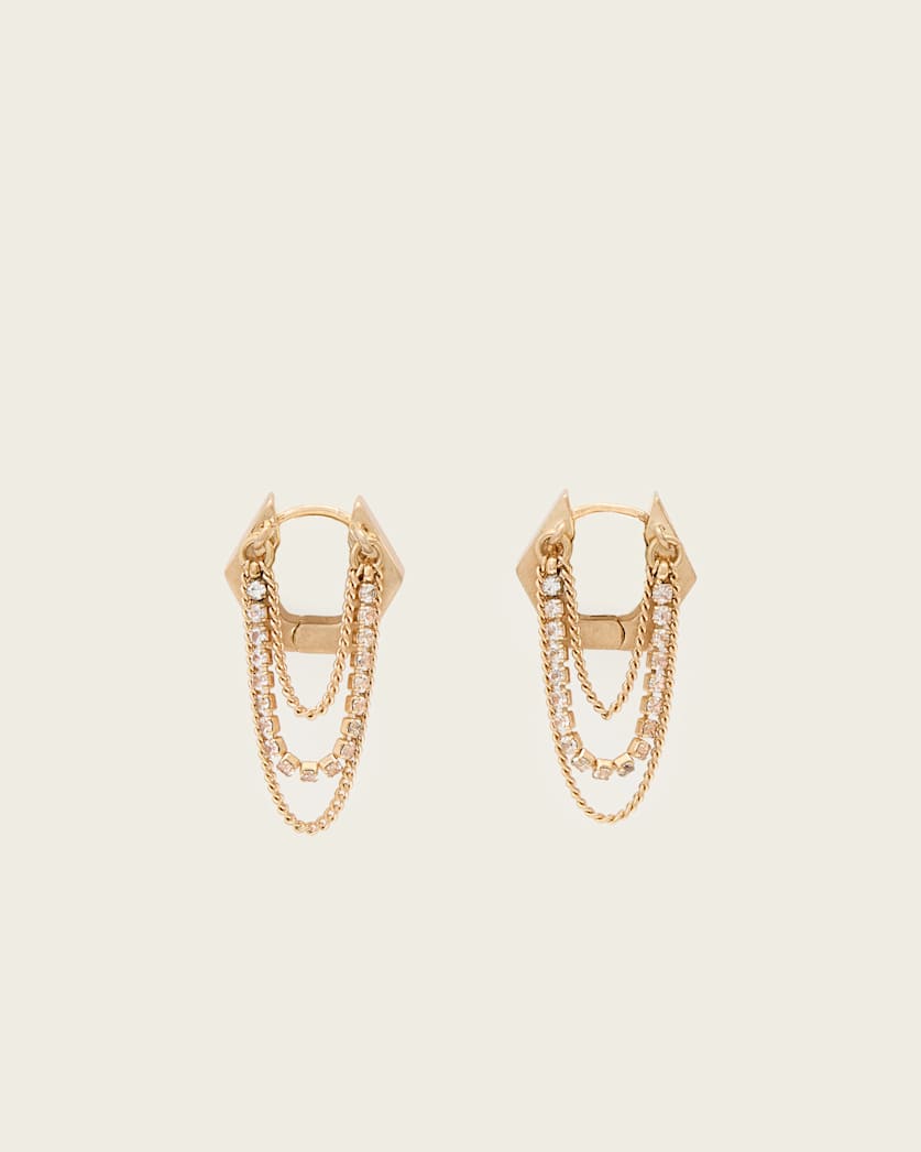 AllSaints Rubi Chain Earrings Women's Warm Brass Women's