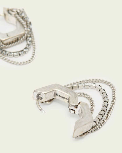 AllSaints Rubi Chain Earrings Women's Warm Silver Women's