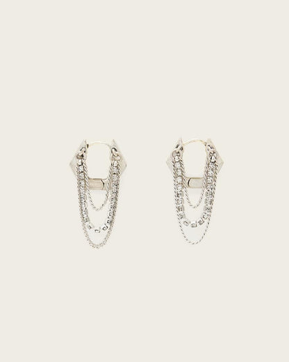 AllSaints Rubi Chain Earrings Women's Warm Silver Women's
