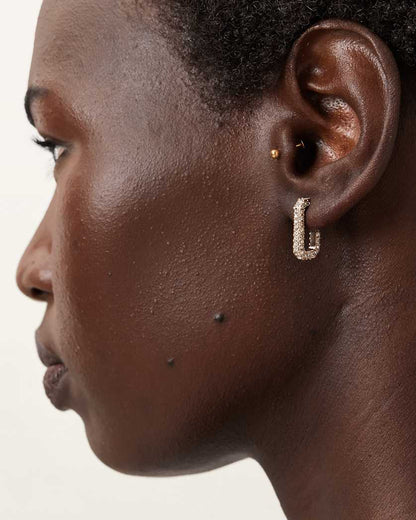 AllSaints Lori Pave Earrings Women's Warm Brass Women's