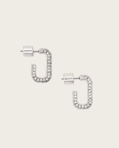 AllSaints Lori Pave Earrings Women's Warm Silver Women's