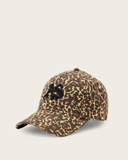 AllSaints Casey Leopard Print Baseball Cap Women's Brown Women's