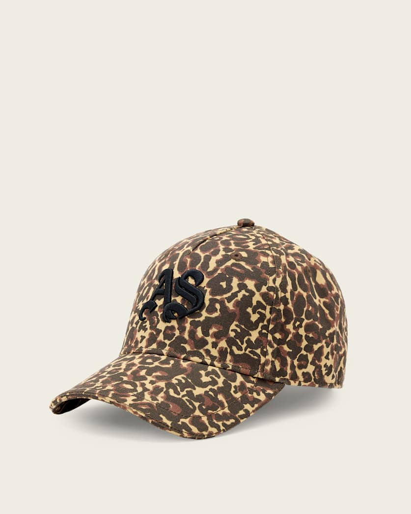AllSaints Casey Leopard Print Baseball Cap Women's Brown Women's