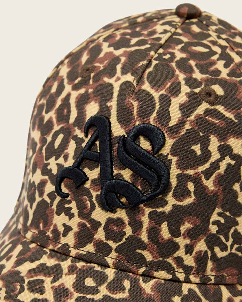 AllSaints Casey Leopard Print Baseball Cap Women's Brown Women's