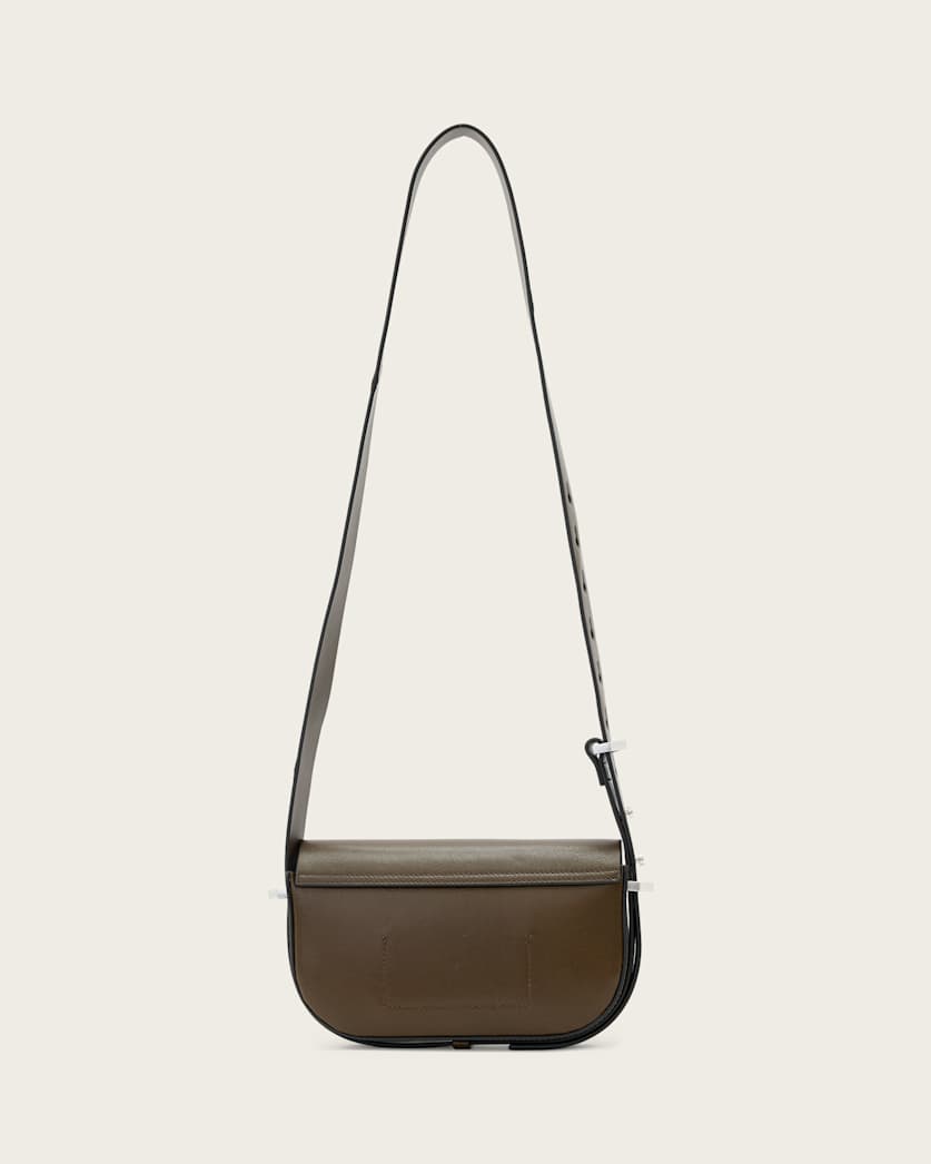 AllSaints Etta Leather Satchel Crossbody Bag Women's Fango Brown Women's
