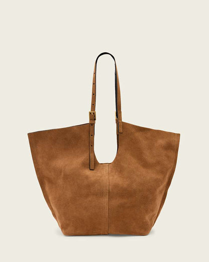 AllSaints Ara Suede Tote Bag Women's Arizona Tan Brown Women's