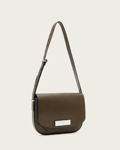 AllSaints Etta Leather Satchel Bag Women's Fango Brown Women's