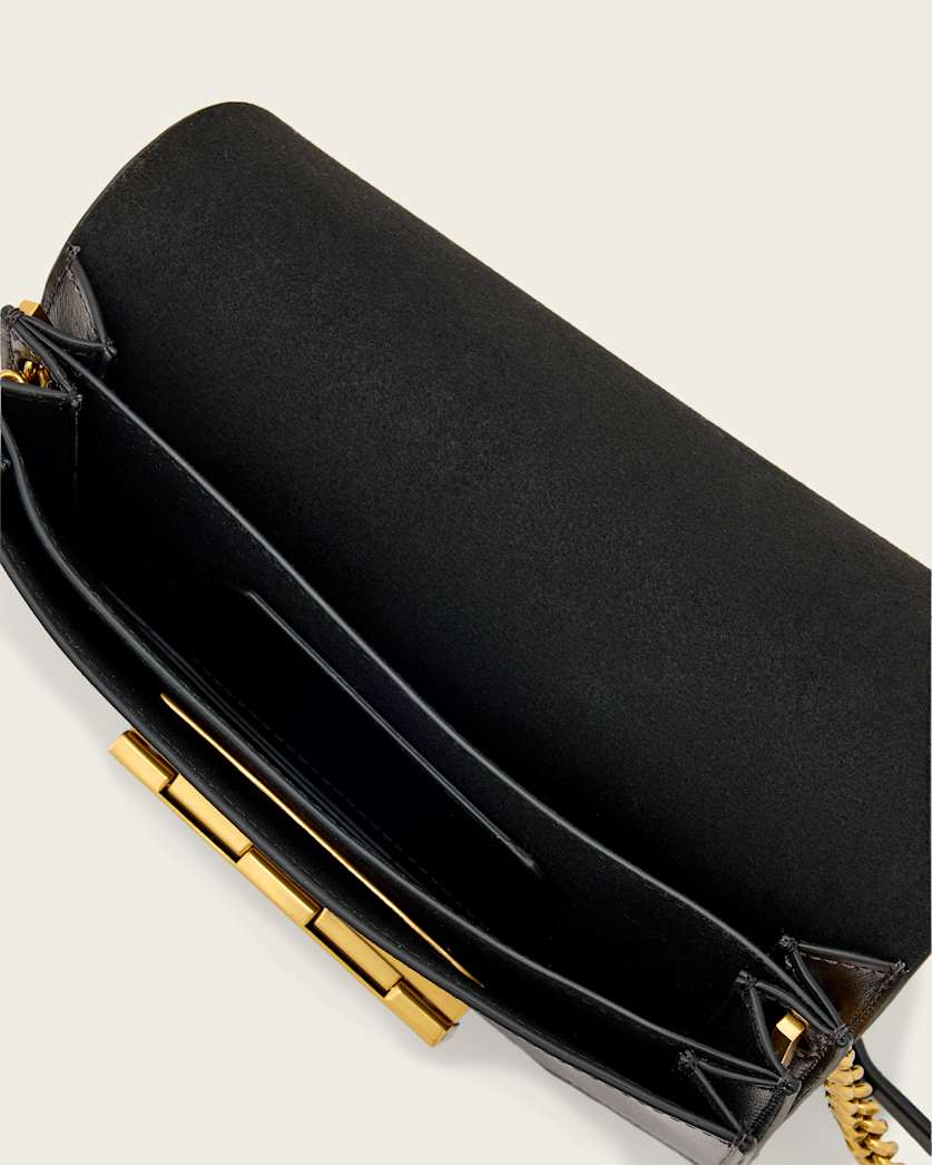 AllSaints Etta Leather Clutch Bag Women's Bitter Brown Women's