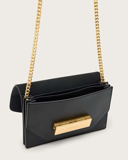 AllSaints Etta Leather Clutch Women's Black Women's