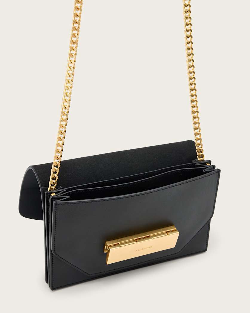 AllSaints Etta Leather Clutch Women's Black Women's