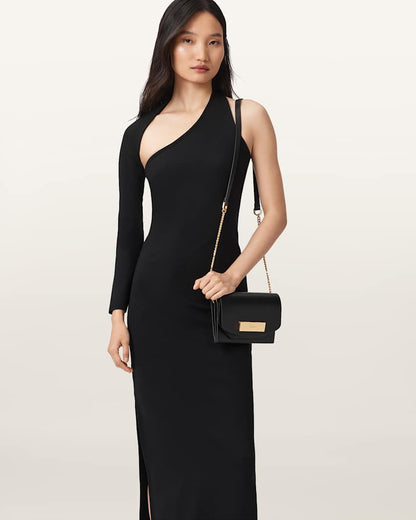 AllSaints Etta Leather Clutch Women's Black Women's
